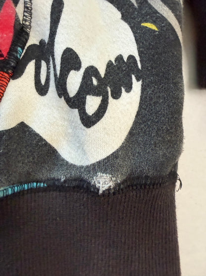 Volcom Big Monster Basic Zip Hoodie All Over Print Sherpa Lined XXL Skate Y2K