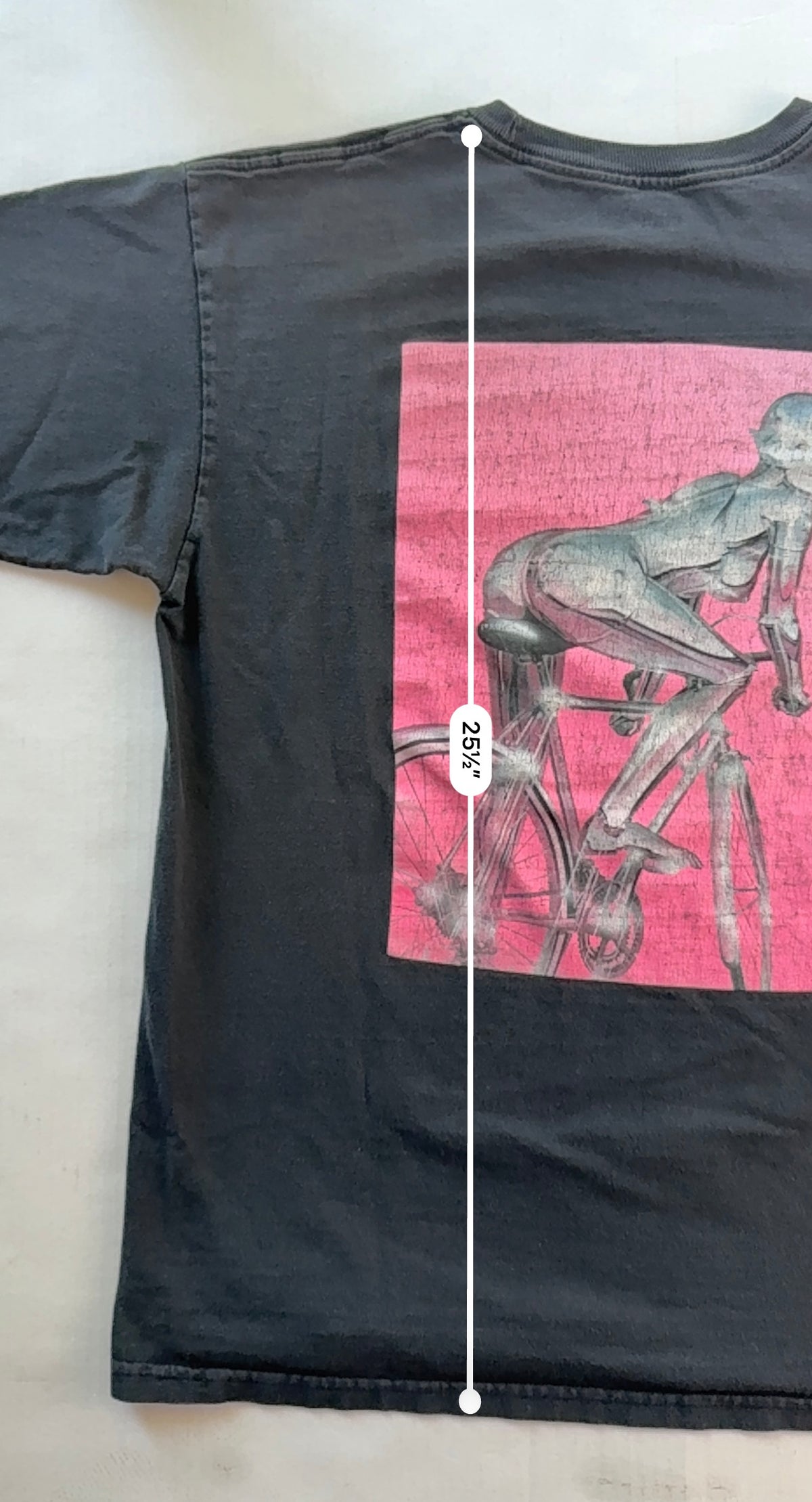 HUF x Hajime Sorayama Robot Ride Tee Black Mens M Chrome Gynoid Bicycle