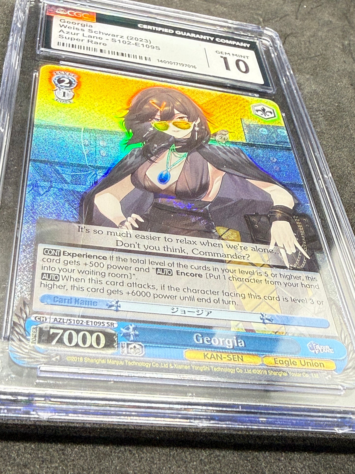 2023 Azur Lane Georgia Weiss Schwarz Super Rare CGC 10