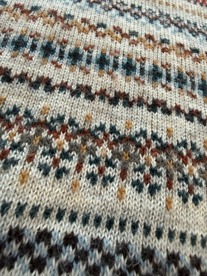 Vintage Lacoste Fair Isle Knit Sweater Made in France Size 6 Croc Embroidered