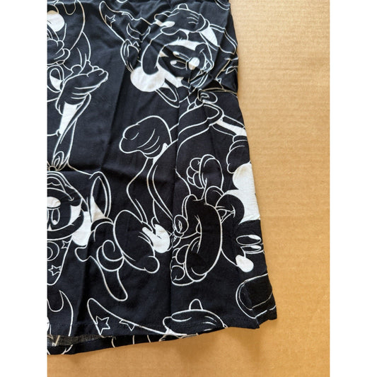 Disney Divided Men’s Size XL Shirt Black White Patterned Mickey Mouse Sorcerer