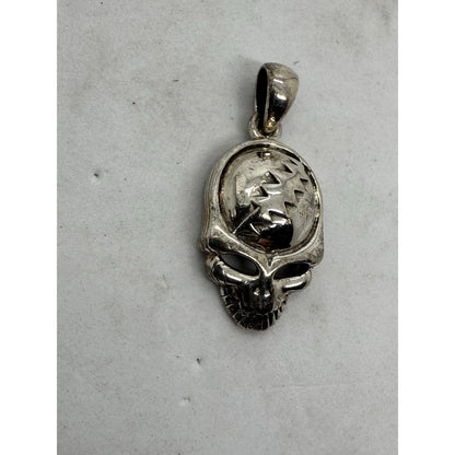 Grateful Dead .925 Silver Skull Pendant PSCL Marked 2.8g Sterling RARE Charm
