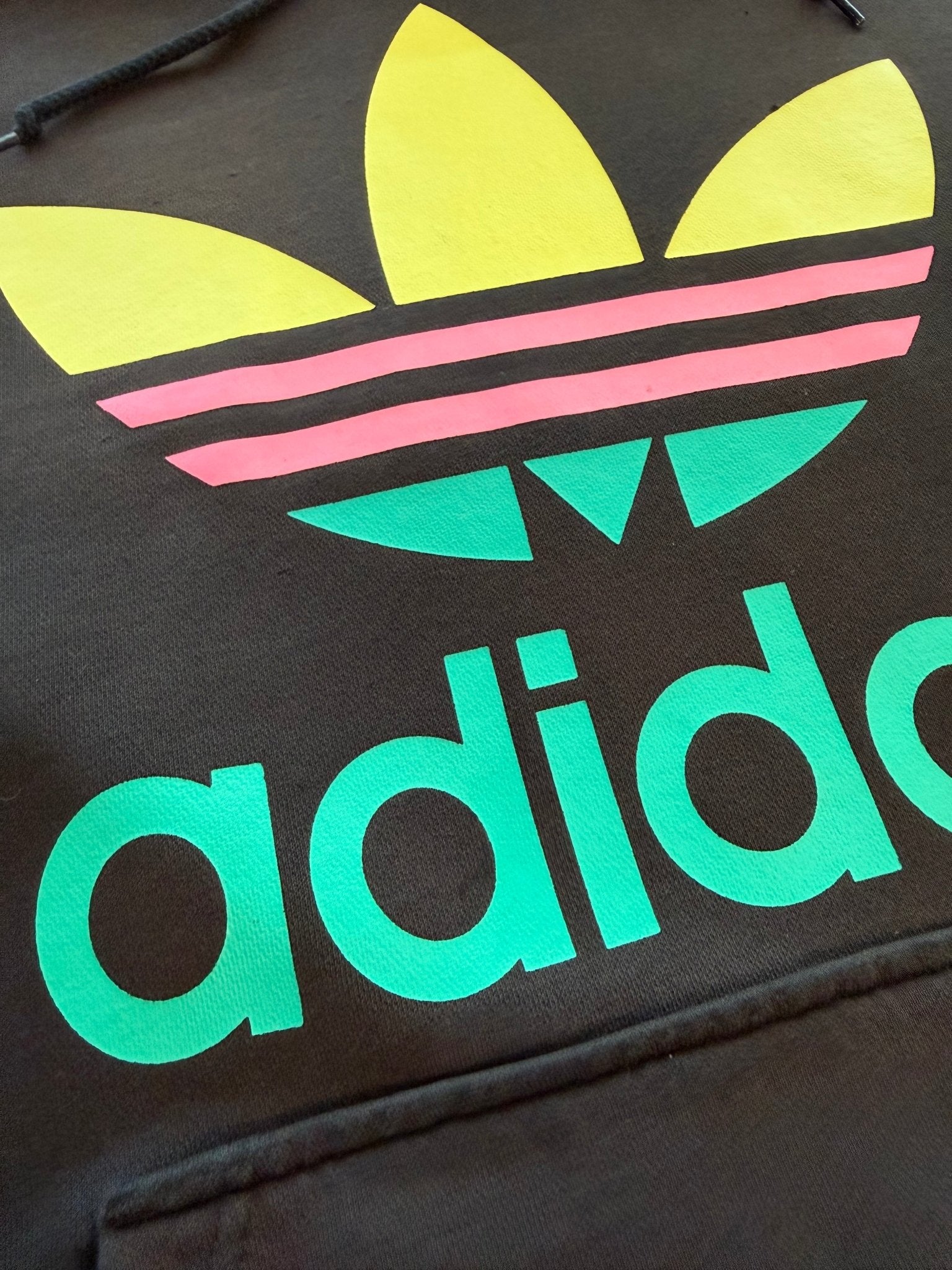 Adidas Originals Trefoil Hoodie Brown Multicolor Rare Colorway Vintage Size L - thriftgoblinTops