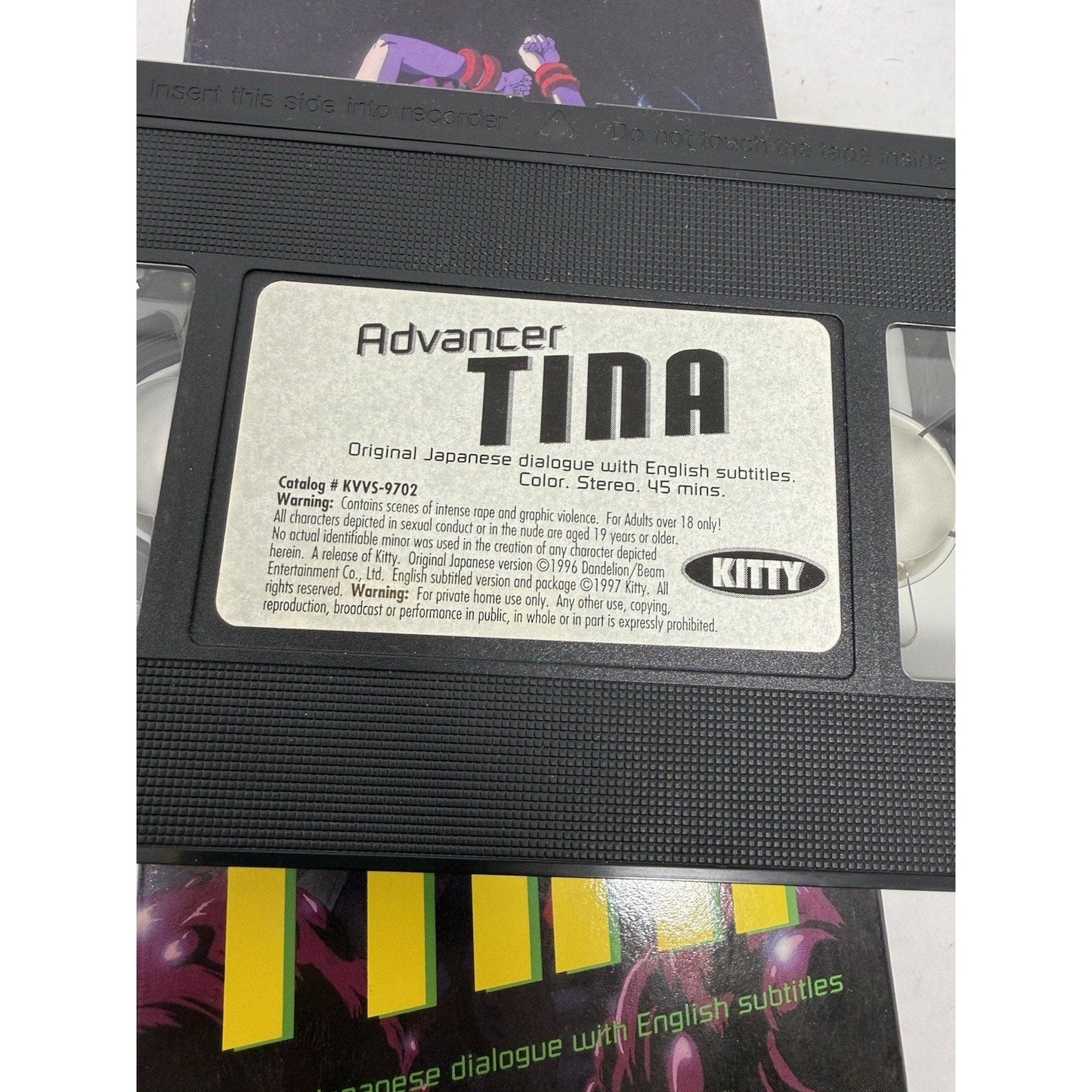 Advancer Tina VHS Kitty Media 1997 Retro Sci-Fi Anime Japanese English Sub Japan - thriftgoblin