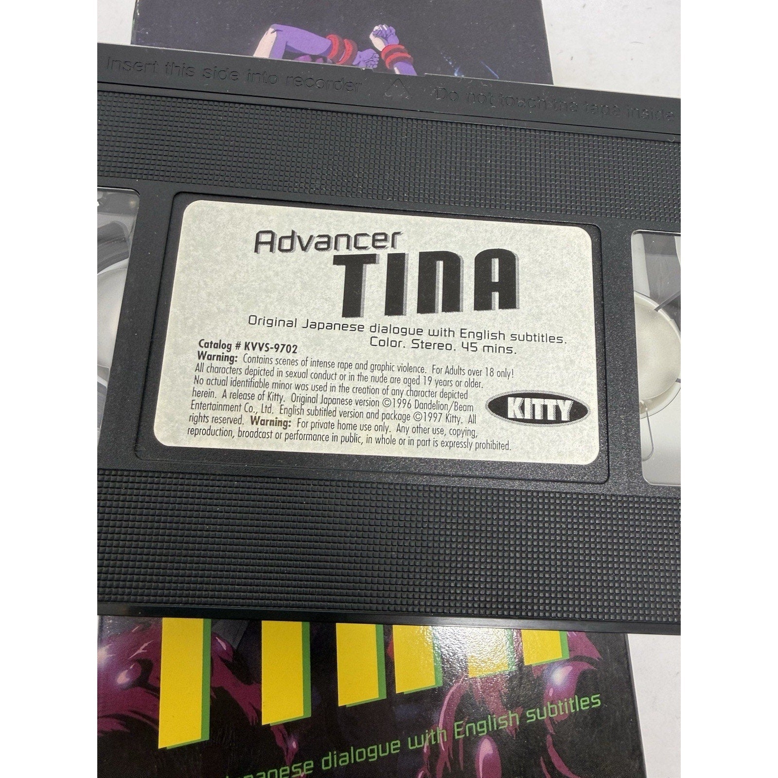 Advancer Tina VHS Kitty Media 1997 Retro Sci-Fi Anime Japanese English Sub Japan - thriftgoblin