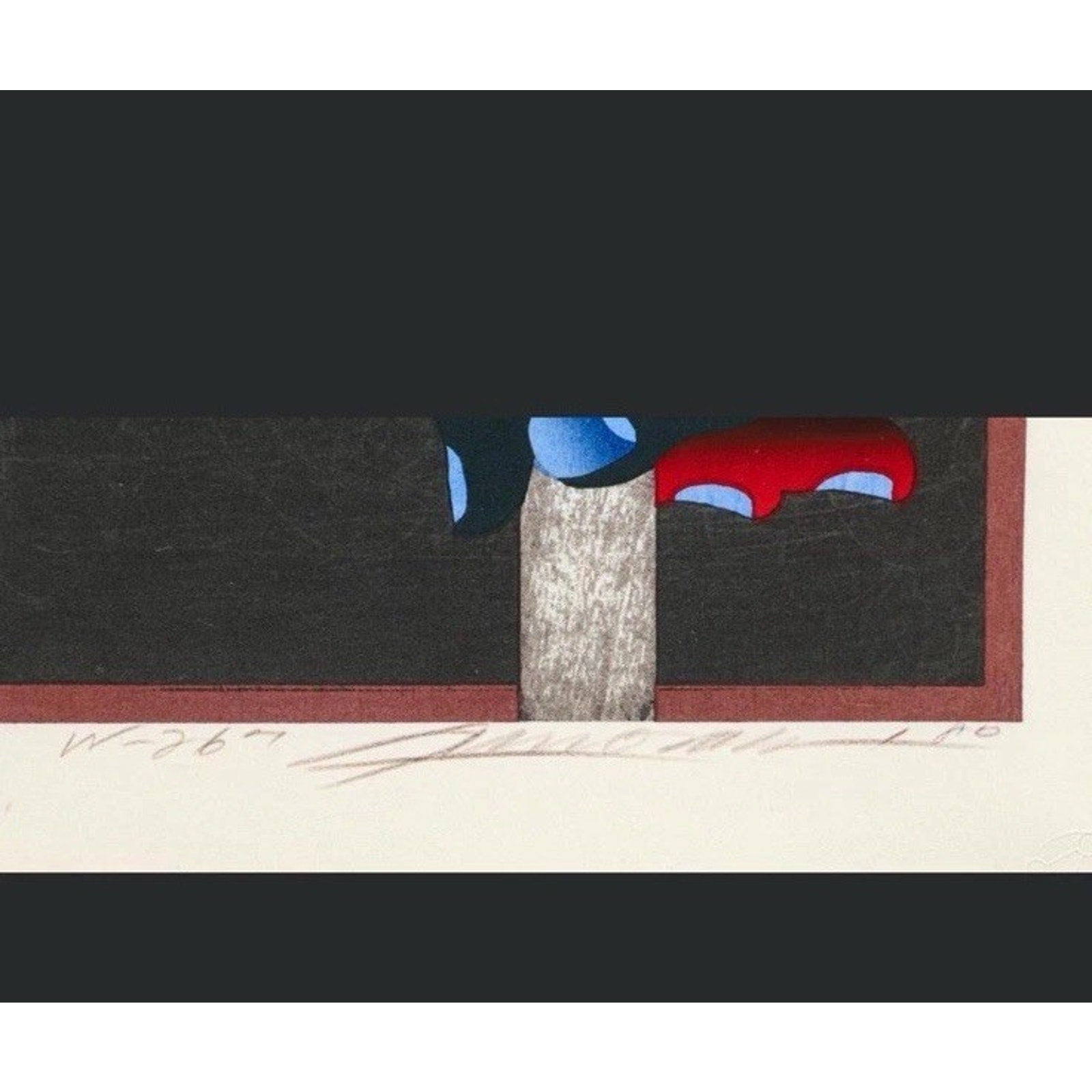 Akira Kurosaki Chinese Seals Color Woodblock Print W26 Signed EA 1980 Art - thriftgoblin