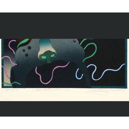 Akira Kurosaki Solitude W159 Color Woodblock Print 1970s Signed Numbered 59/200 - thriftgoblin