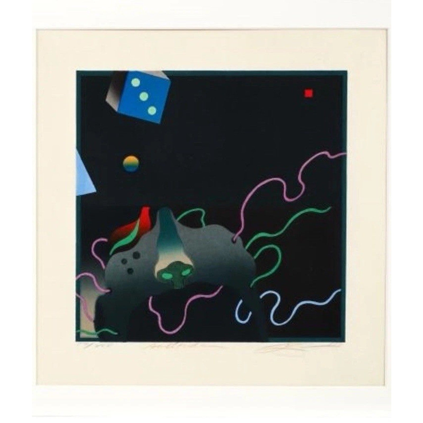 Akira Kurosaki Solitude W159 Color Woodblock Print 1970s Signed Numbered 59/200 - thriftgoblin
