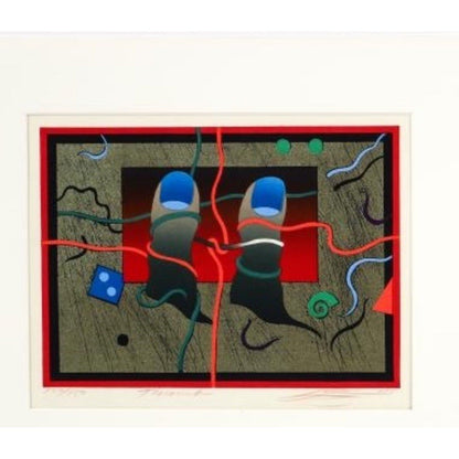 Akira Kurosaki Thumb 1980 Color Woodblock Print W177 Signed Numbered 137 of 150 - thriftgoblin