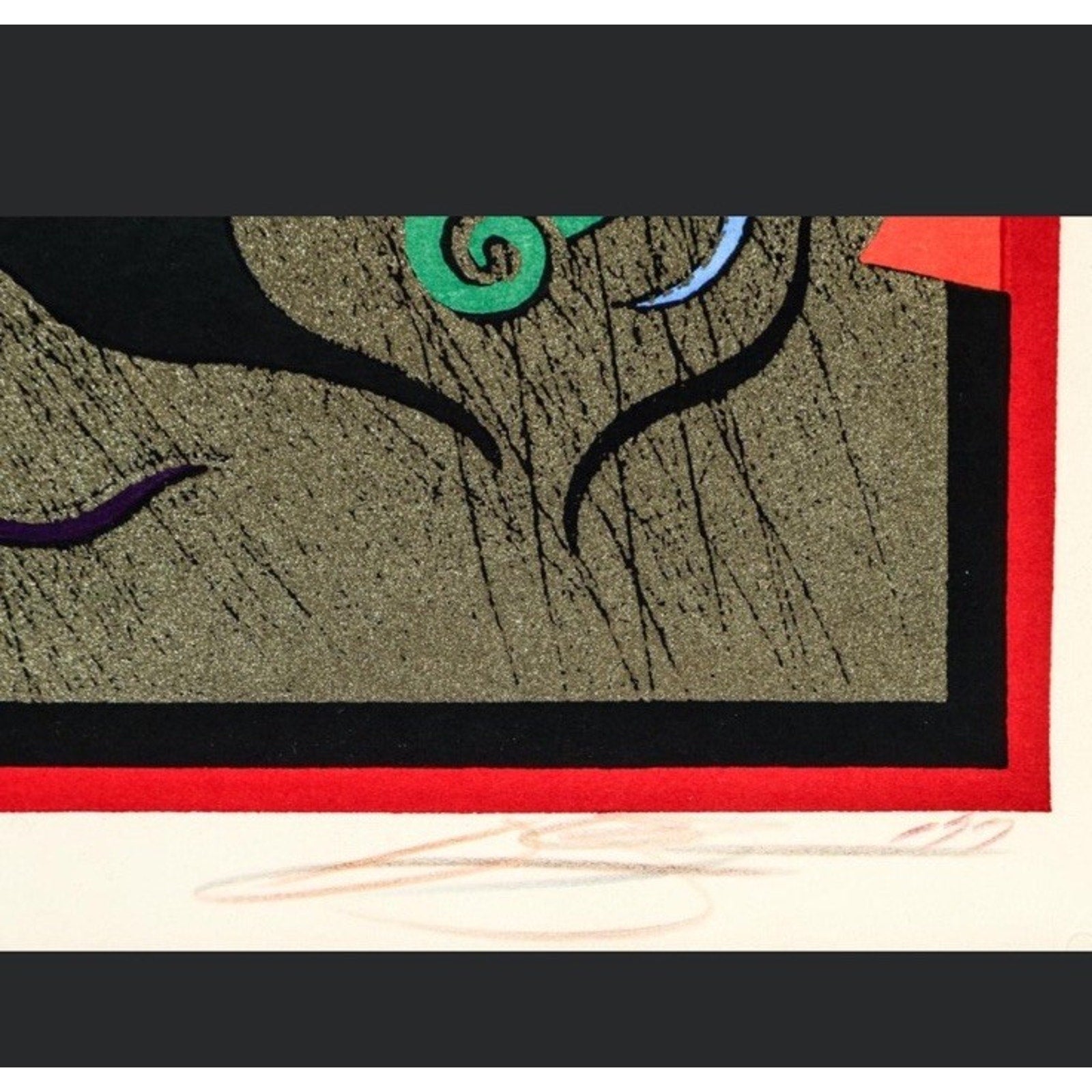 Akira Kurosaki Thumb 1980 Color Woodblock Print W177 Signed Numbered 137 of 150 - thriftgoblin