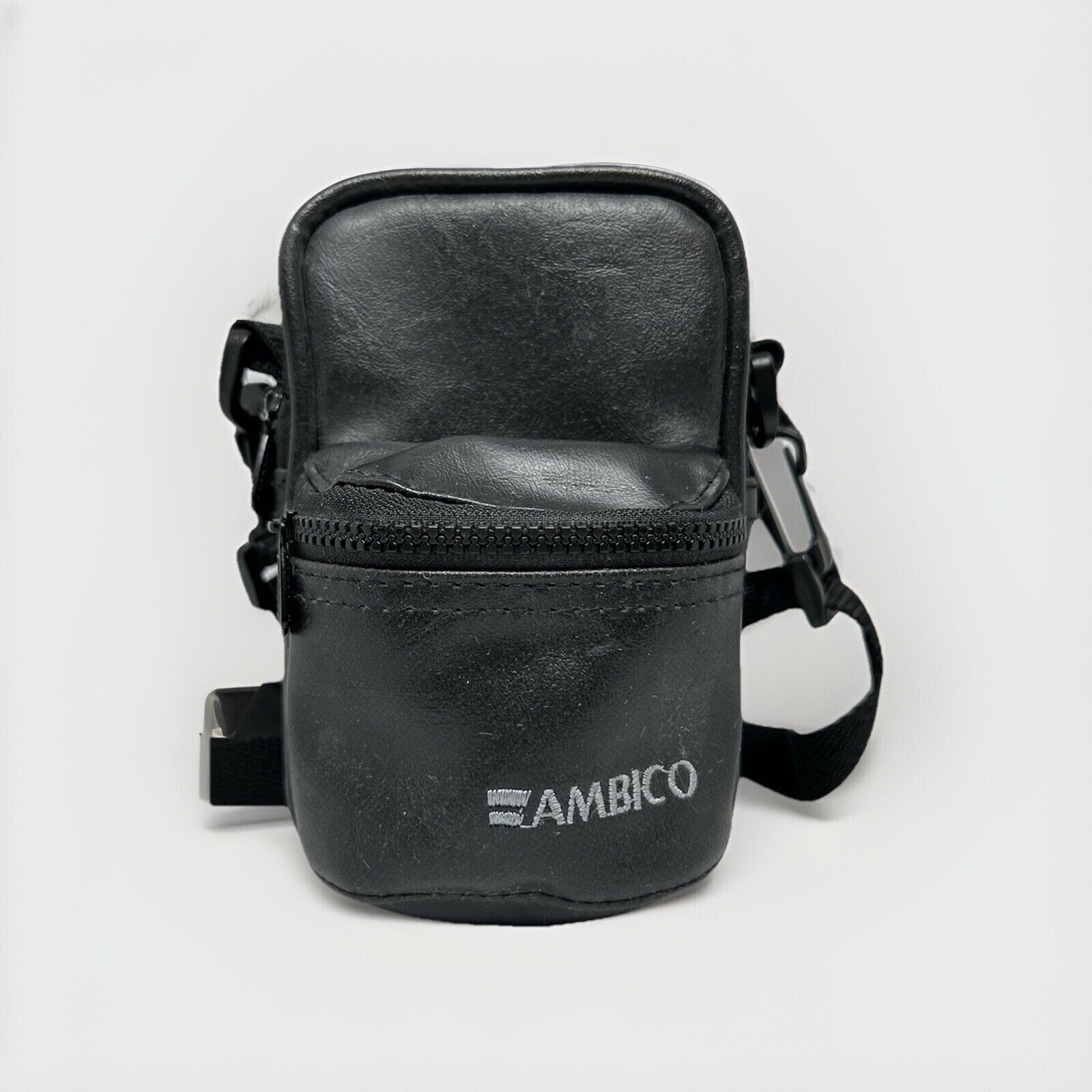 Ambico Camera Case Zip Up With Strap Black 35mm Cameras Leather Mini Backpack - thriftgoblin