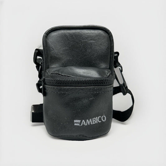 Ambico Camera Case Zip Up With Strap Black 35mm Cameras Leather Mini Backpack - thriftgoblin