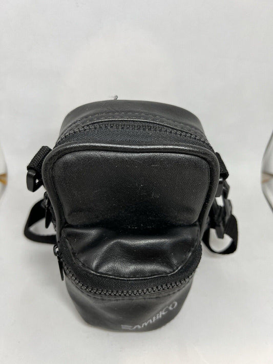 Ambico Camera Case Zip Up With Strap Black 35mm Cameras Leather Mini Backpack - thriftgoblin