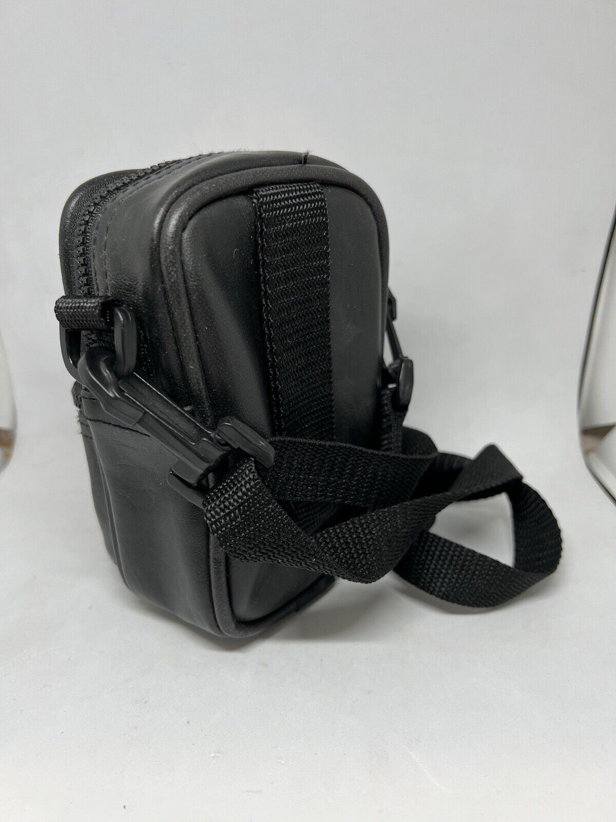 Ambico Camera Case Zip Up With Strap Black 35mm Cameras Leather Mini Backpack - thriftgoblin