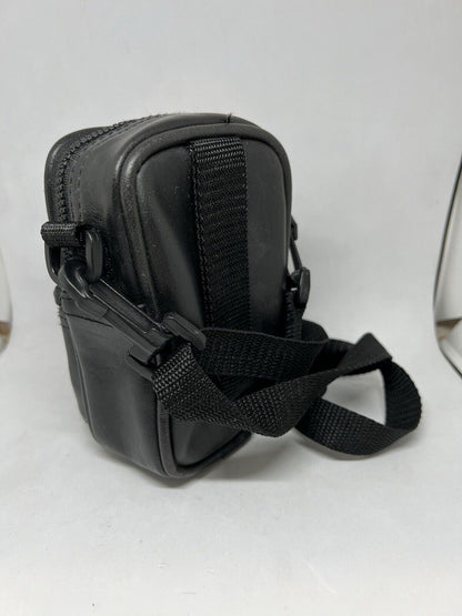 Ambico Camera Case Zip Up With Strap Black 35mm Cameras Leather Mini Backpack - thriftgoblin