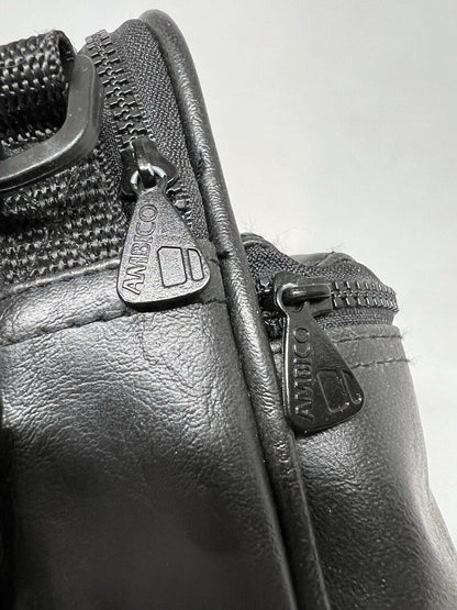 Ambico Camera Case Zip Up With Strap Black 35mm Cameras Leather Mini Backpack - thriftgoblin