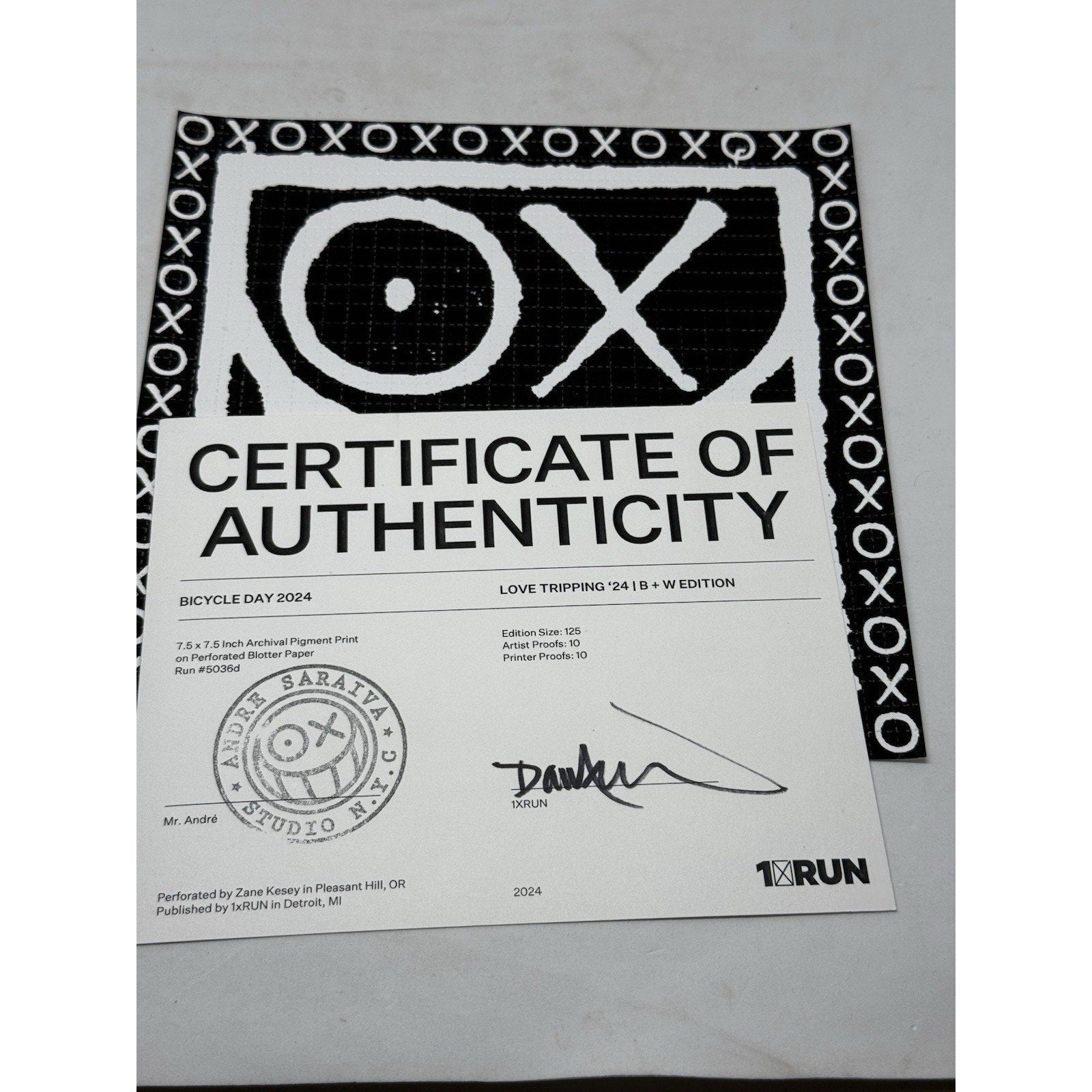 Andre Saraiva Mr. A Love Tripping 24 B+W Ed Blotter Print 104/125 1xRUN Graffiti - thriftgoblin
