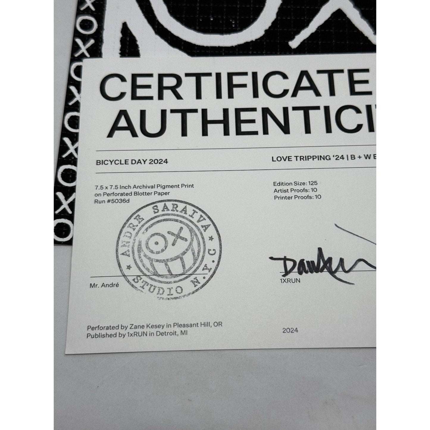 Andre Saraiva Mr. A Love Tripping 24 B+W Ed Blotter Print 104/125 1xRUN Graffiti - thriftgoblin