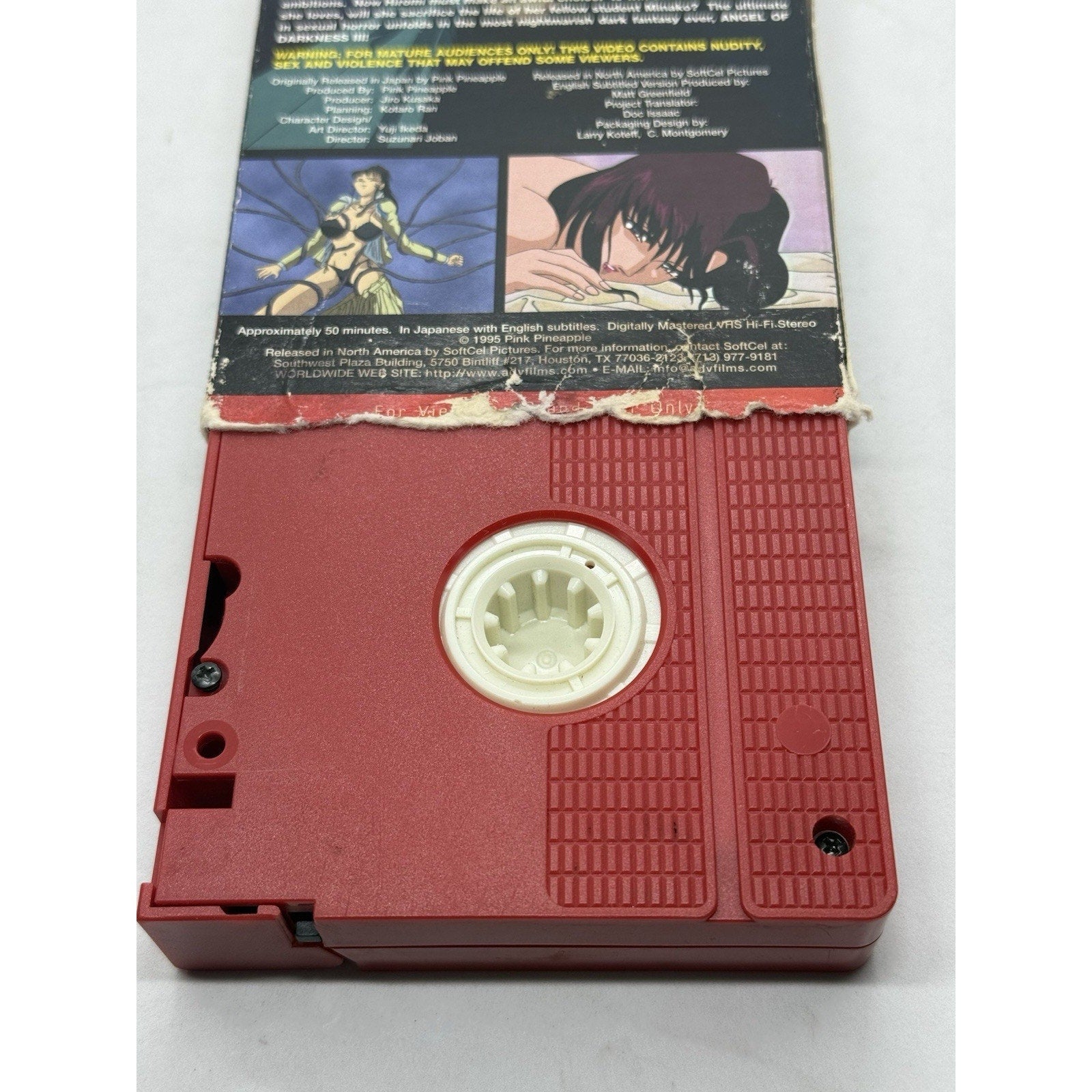Angel of Darkness III VHS Red Tape Variant SoftCel 1995 Vintage Anime Tested - thriftgoblin