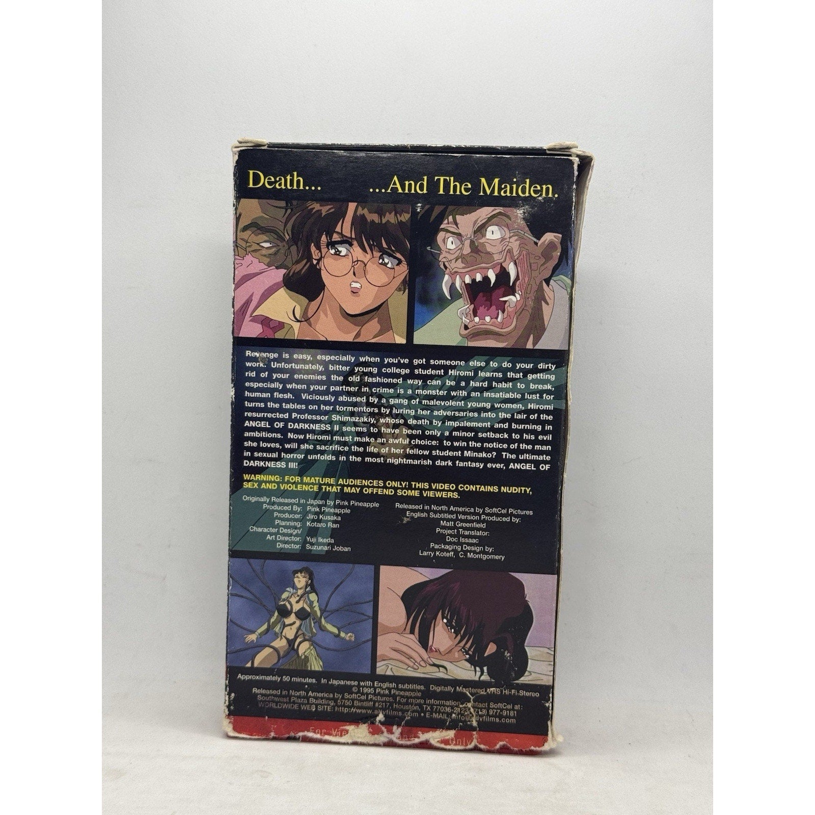 Angel of Darkness III VHS Red Tape Variant SoftCel 1995 Vintage Anime Tested - thriftgoblin