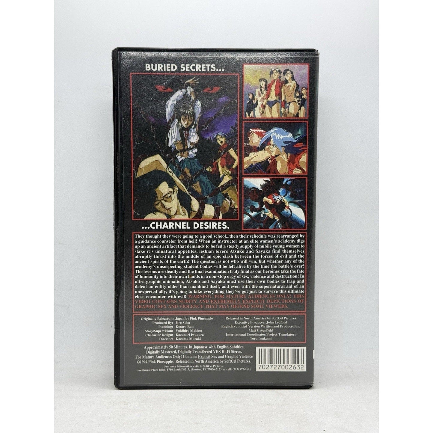 Angel of Darkness Red VHS 1994 Rare Red Shell + Hard Case Pink Pineapple Anime - thriftgoblin