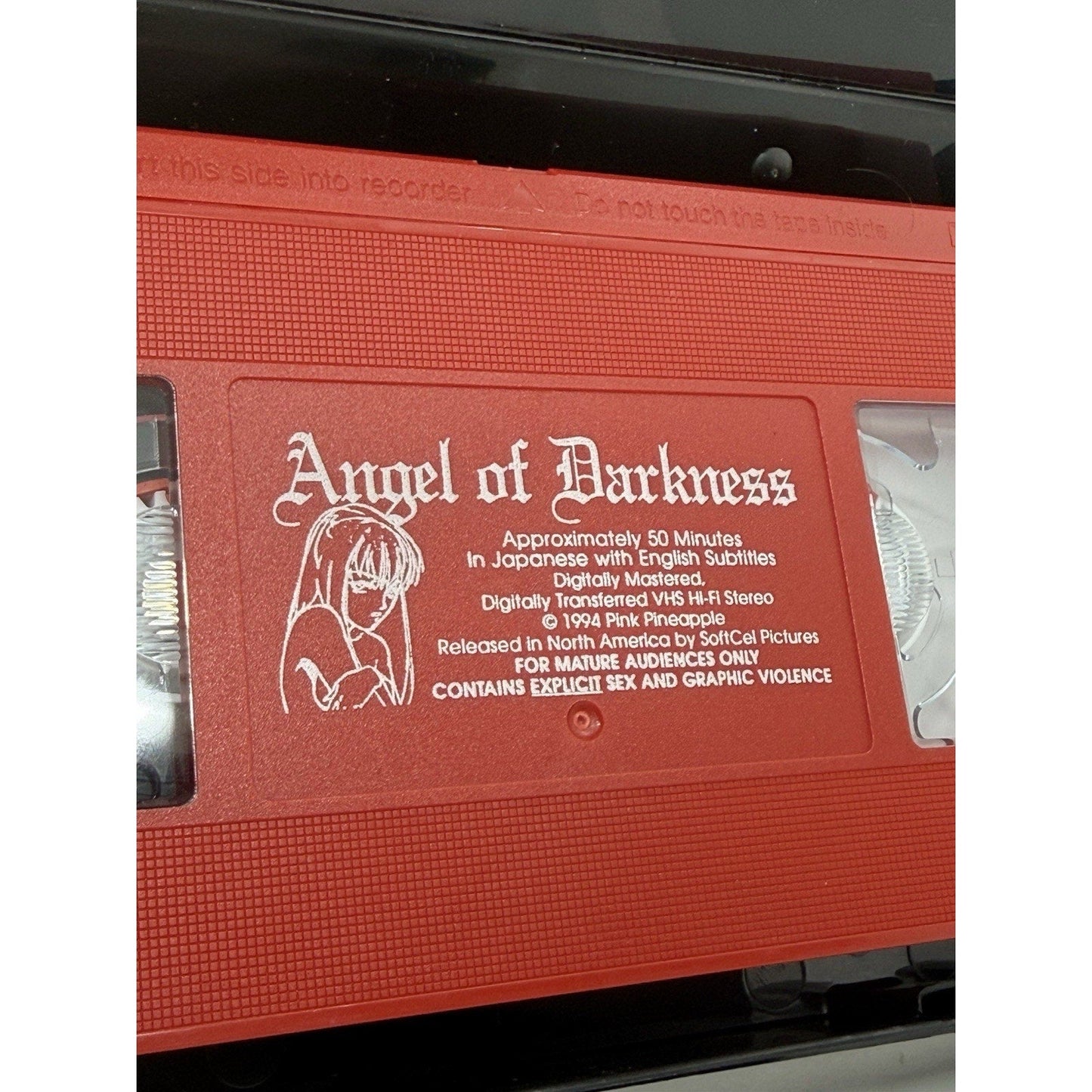 Angel of Darkness Red VHS 1994 Rare Red Shell + Hard Case Pink Pineapple Anime - thriftgoblin