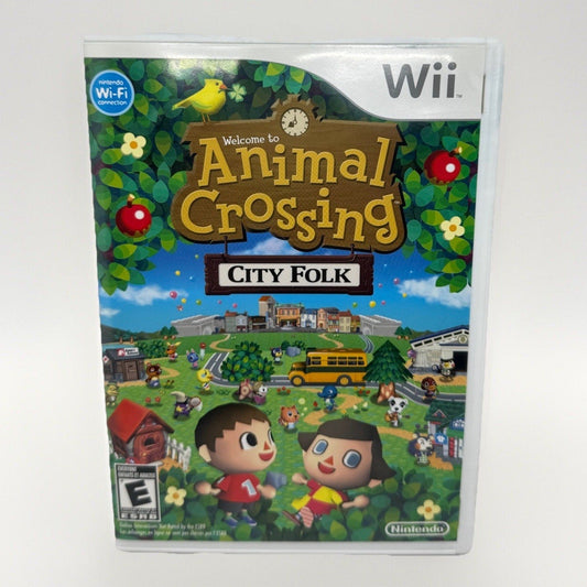 Animal Crossing City Folk (Nintendo Wii 2008) CIB Complete with Manual TESTED - thriftgoblin