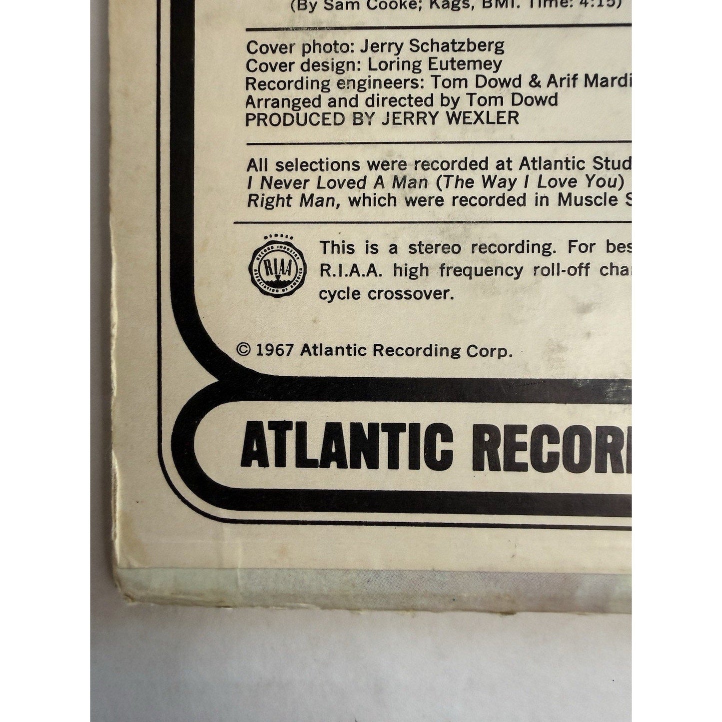 Aretha Franklin I Never Loved A Man The Way I Love You 1967 LP Atlantic SD 8139 - thriftgoblin
