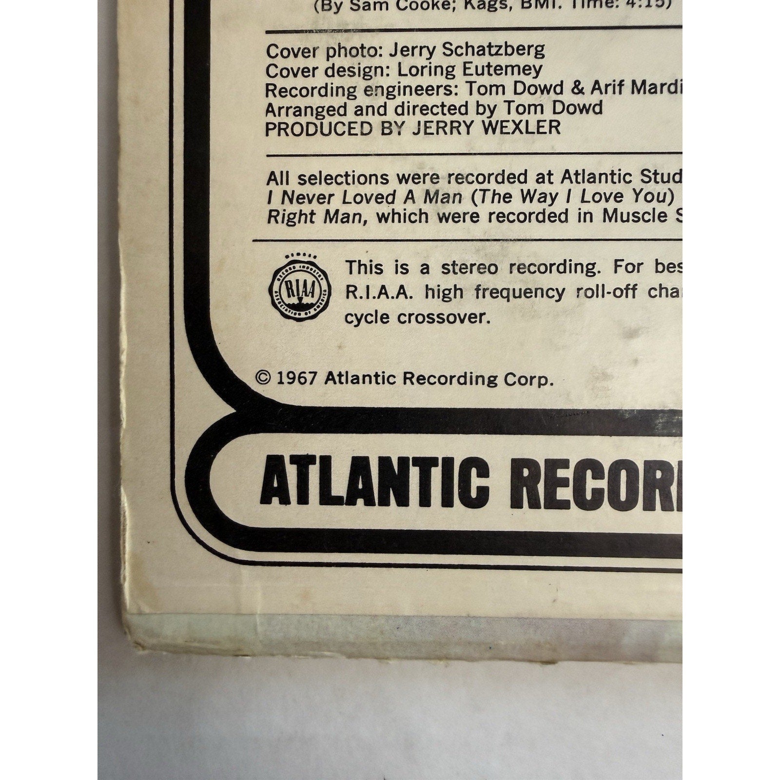 Aretha Franklin I Never Loved A Man The Way I Love You 1967 LP Atlantic SD 8139 - thriftgoblin
