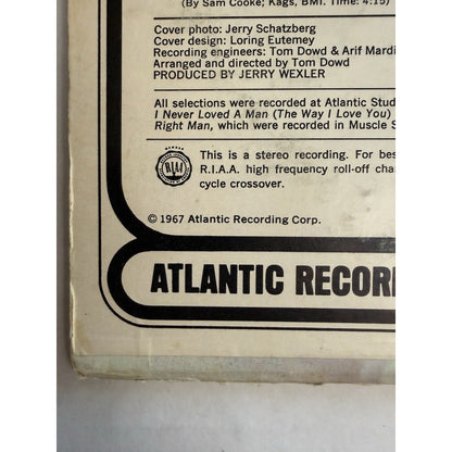 Aretha Franklin I Never Loved A Man The Way I Love You 1967 LP Atlantic SD 8139 - thriftgoblin