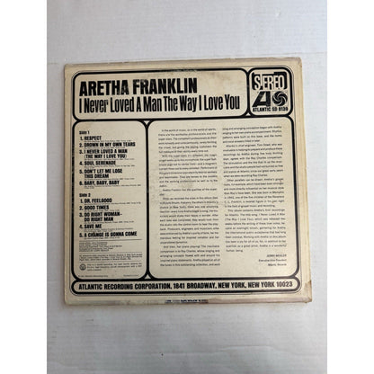 Aretha Franklin I Never Loved A Man The Way I Love You 1967 LP Atlantic SD 8139 - thriftgoblin