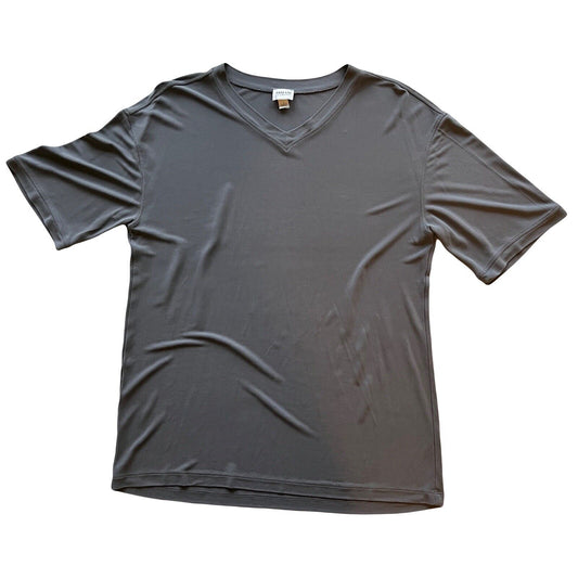 Armani Collezioni Crew Neck Textured T Shirt Men's Large Brown Black - thriftgoblin