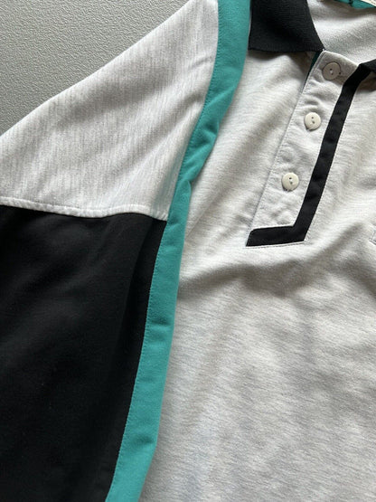 Ash Creek Trading Mens XL Gray Long Sleeve Polo Shirt Hipster Indie Retro Rugby - thriftgoblin