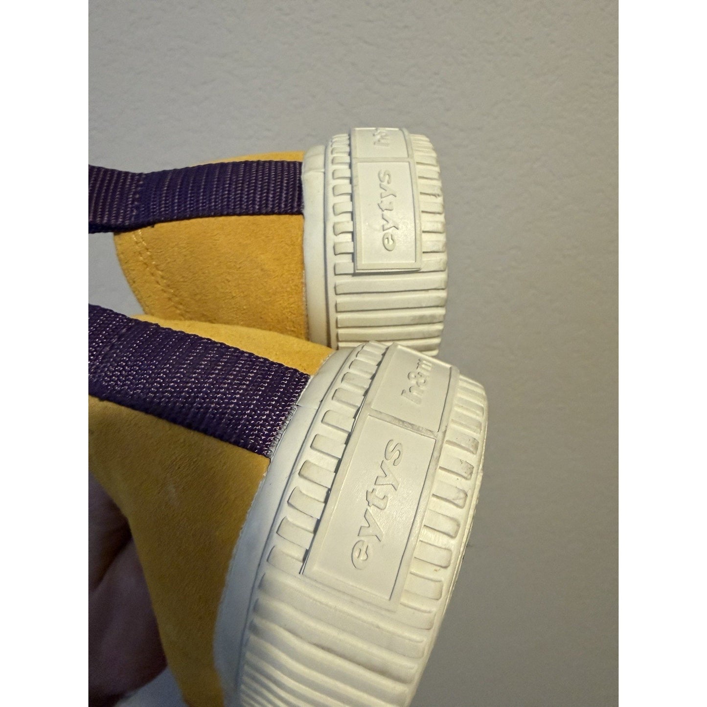 Eytys x H&M Mustard Yellow Suede Low Top Sneakers Size 6 EUR 38 Indie Leather 70