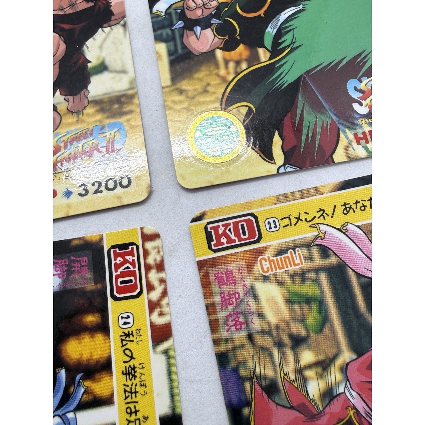 Bandai Street Fighter II Chun - Li 6 Card Lot Japan 1993 1994 Capcom Holo - thriftgoblin