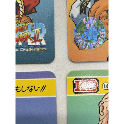 Bandai Street Fighter II New Challengers 4 Card Lot Group Art Japan 1994 - thriftgoblin