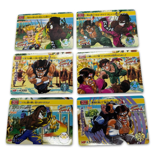 Bandai Street Fighter II New Challengers Card Lot 6 T Hawk Dee Jay Ryu Guile - thriftgoblin