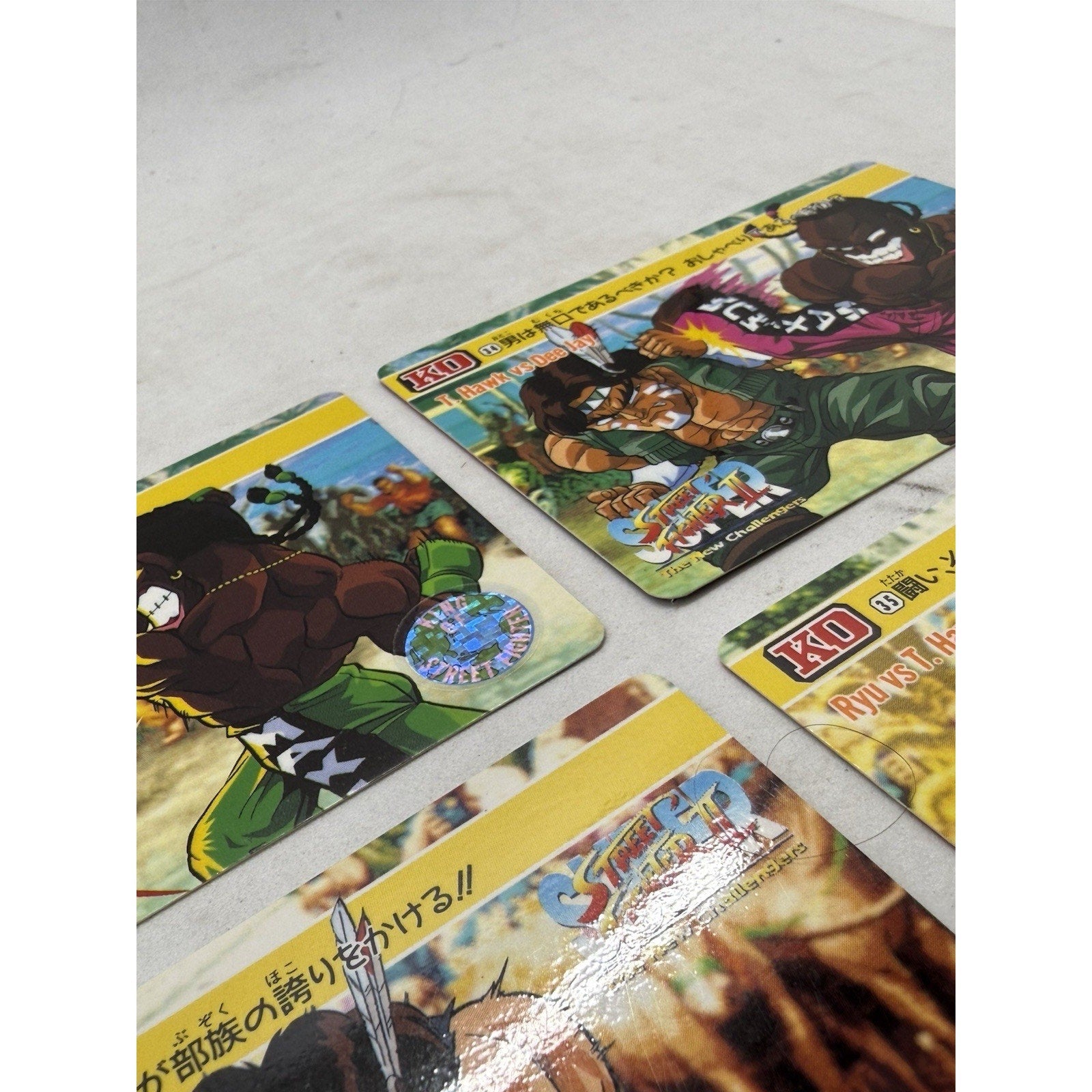 Bandai Street Fighter II New Challengers Card Lot 6 T Hawk Dee Jay Ryu Guile - thriftgoblin