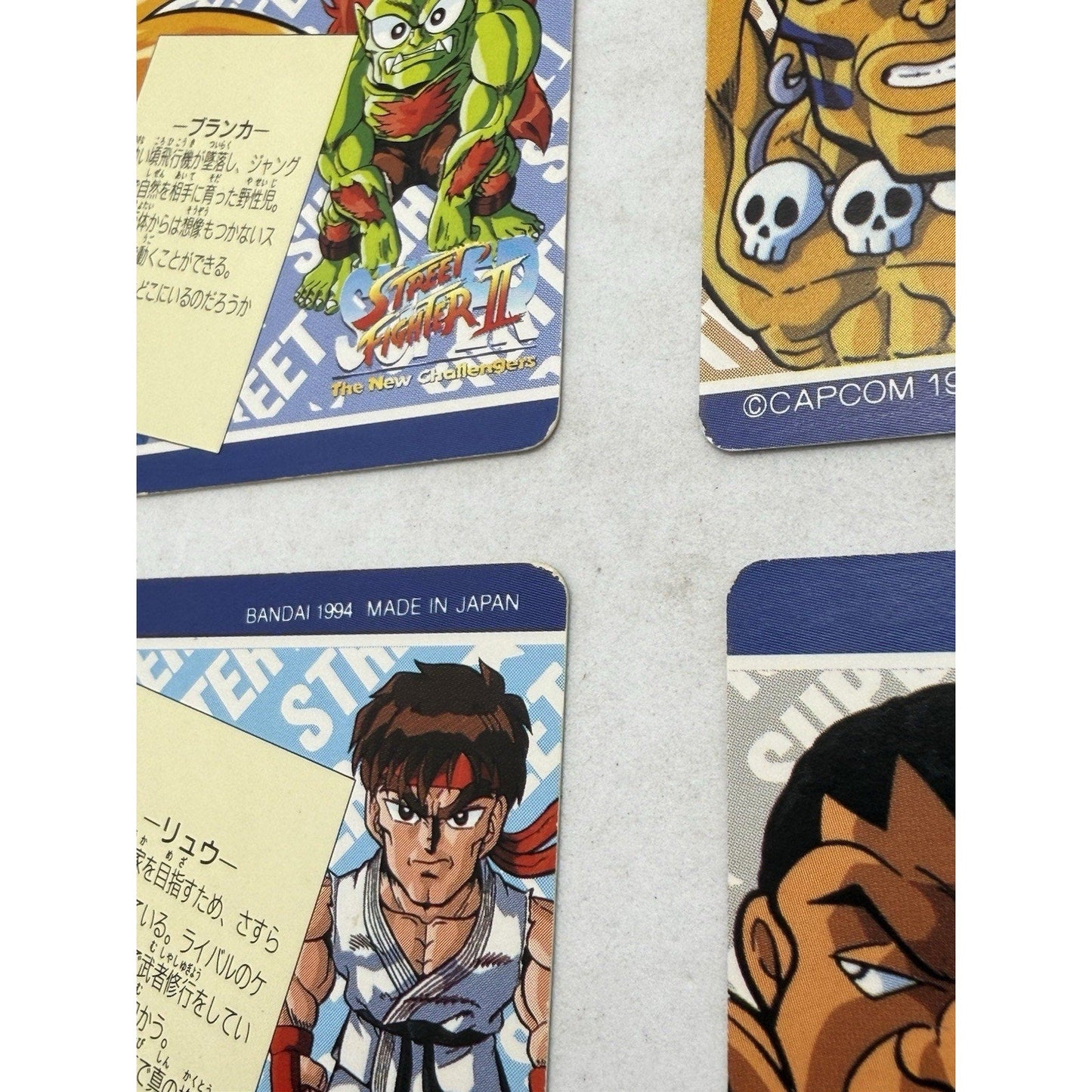 Bandai Street Fighter II New Challengers Trading Card Lot 8 Japan 1994 - thriftgoblin