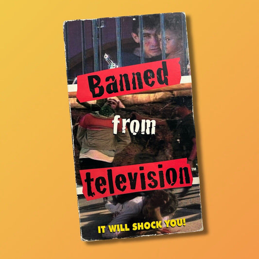 BANNED FROM TELEVISION TV SUPER RARE VHS TAPE 1998 (This Will Shock You!) - thriftgoblin