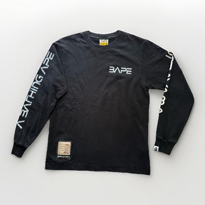 Bape X Hajime Sorayama L/S Long Sleeve T-Shirt Sleeve Print In Black Size S - thriftgoblin