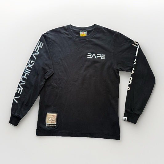 Bape X Hajime Sorayama L/S Long Sleeve T-Shirt Sleeve Print In Black Size S - thriftgoblin