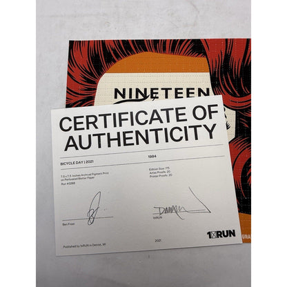 Ben Frost “1984” Blotter Art Print 2021 Bicycle Day 1xRUN Signed 35/175 w/COA - thriftgoblin