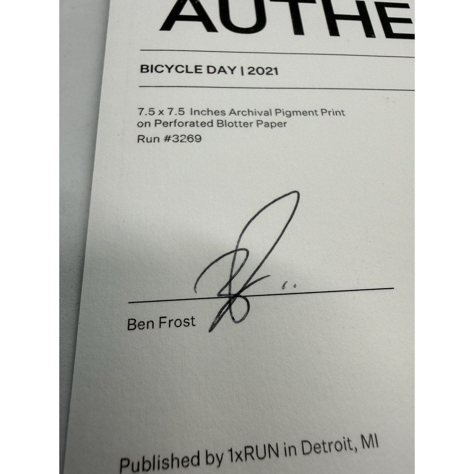 Ben Frost “Happy Helmet” Blotter Art Print 2021 Bicycle Day 1xRUN Signed 35 COA - thriftgoblin