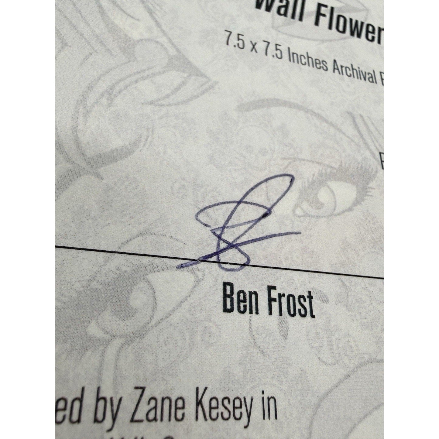 Ben Frost Wall Flower Blotter Variant 2018 1xRUN Signed 6/100 COA Pop Art Print - thriftgoblin