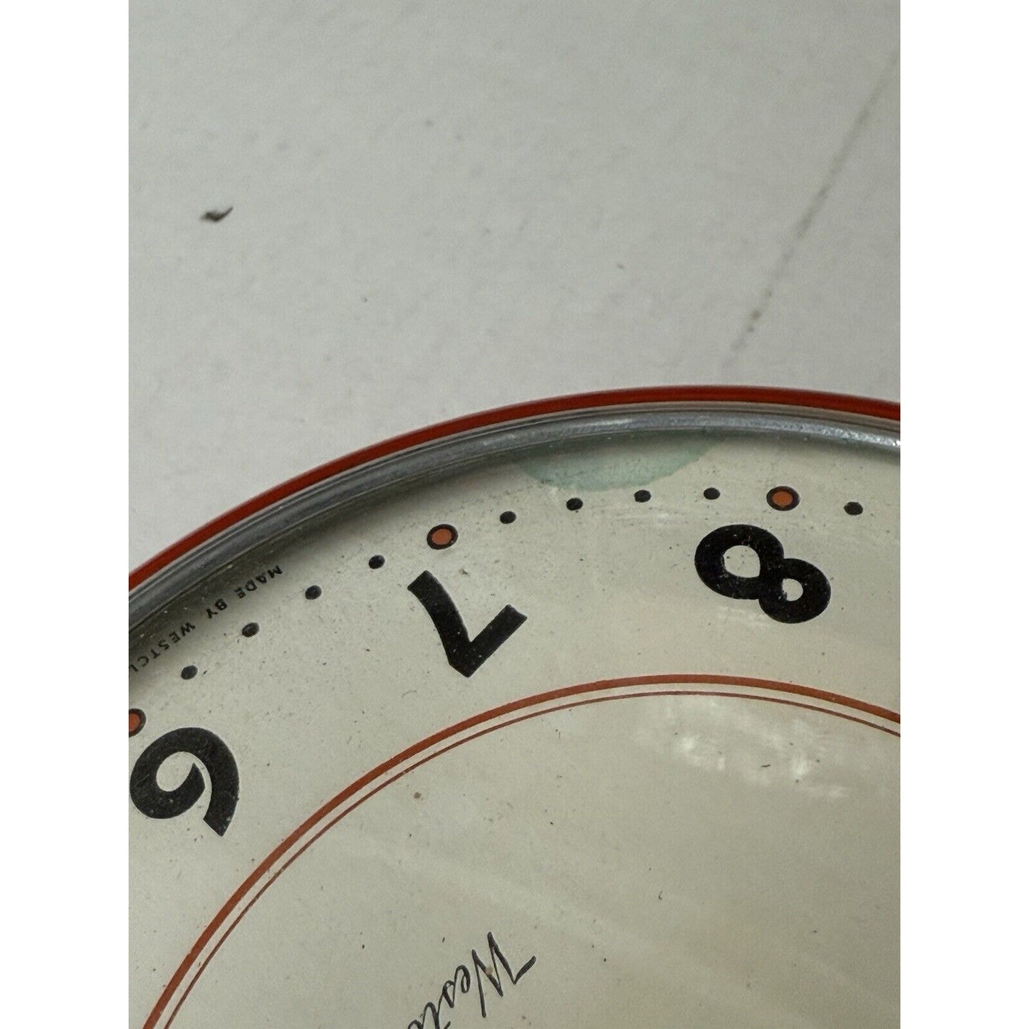 VTG 7" Westclox S8 Electric Red, Retro Class Trim Kitchen Wall Clock, Read Notes
