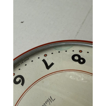VTG 7" Westclox S8 Electric Red, Retro Class Trim Kitchen Wall Clock, Read Notes