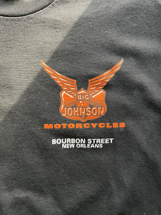 Big Johnson Motorcycles Biker Shirt. Bourbon St. New Orleans. Adult. Black - thriftgoblin