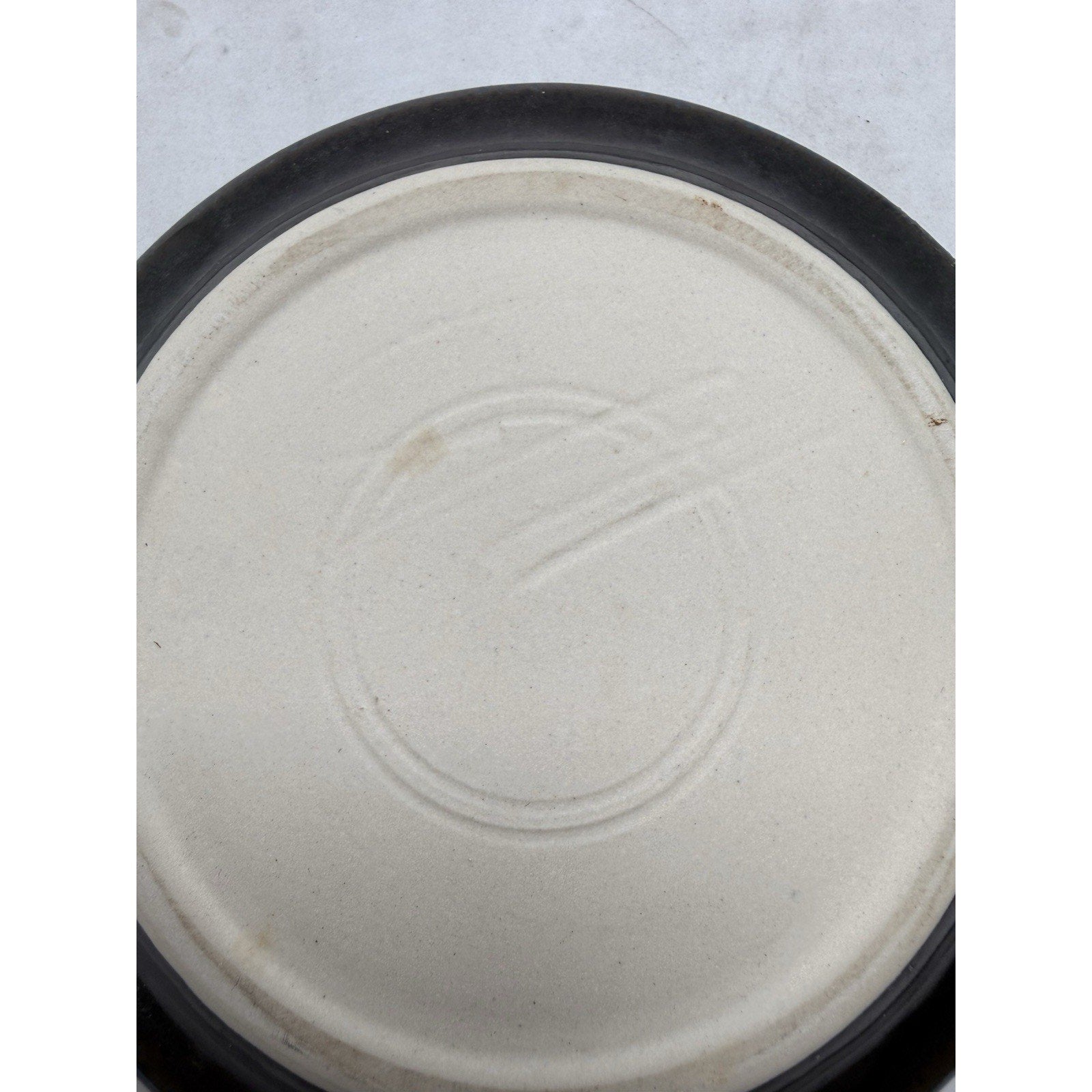 Bill Campbell Pottery Porcelain Plate 5.5” Crystalline Glaze Blue Cream Signed - thriftgoblin