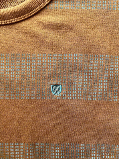 Brixton Sweatshirt Men L Orange Pullover Long Sleeve Round Neck Recycled Cotton - thriftgoblin